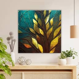 Fantasy tree bark with gold