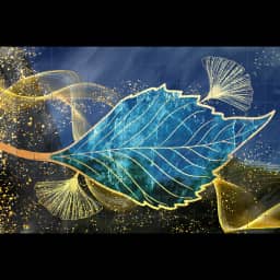 Turquoise and Green Leaf Feather