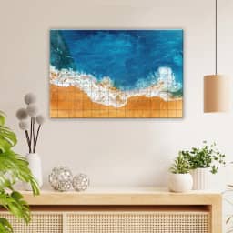 White and blue sea waves beach