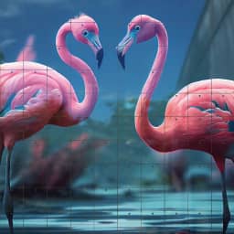 Gorgeous Hybrid Two Flamingo Swan