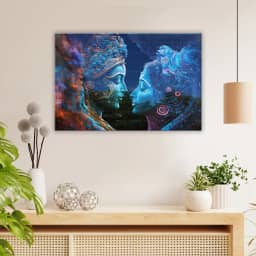 Radha Krishna in love colorful art