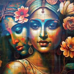 Radha Faces Artistic Art