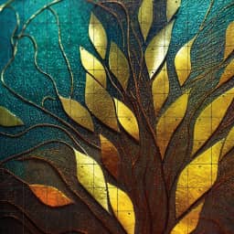 Fantasy tree bark with gold