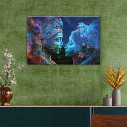 Radha Krishna in love colorful art