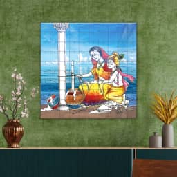 Lord Krishna playing with ma Yasoda
