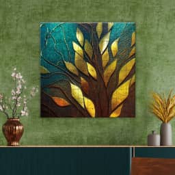 Fantasy tree bark with gold
