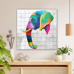 Multicolored Elephant Head