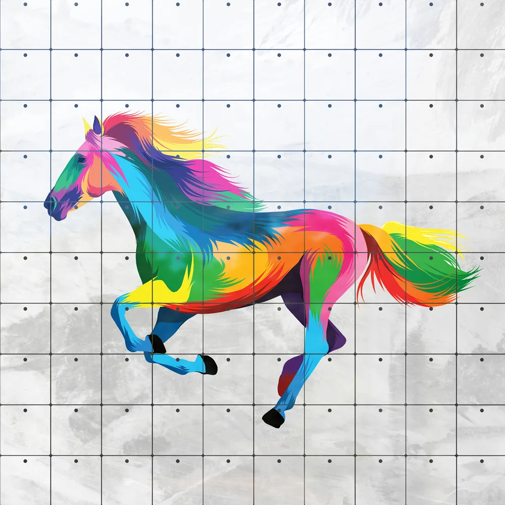 Multicolored Horse Head